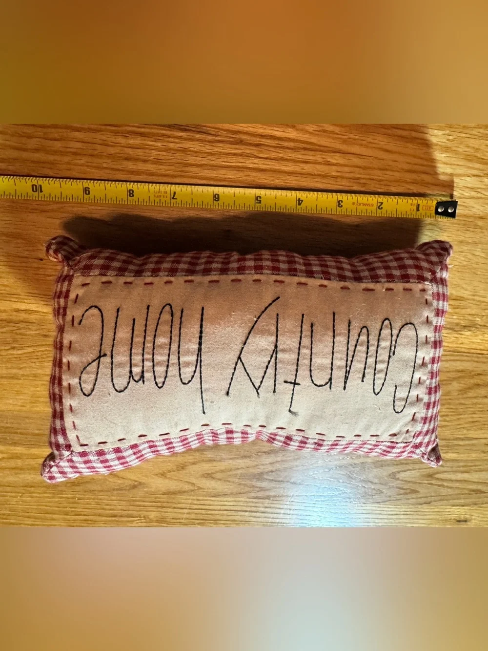 Red Gingham Country Home Accent Pillow